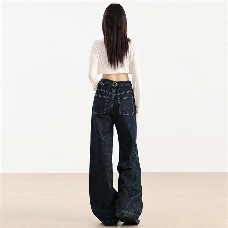 Women's Loose Straight Denim Long Pants