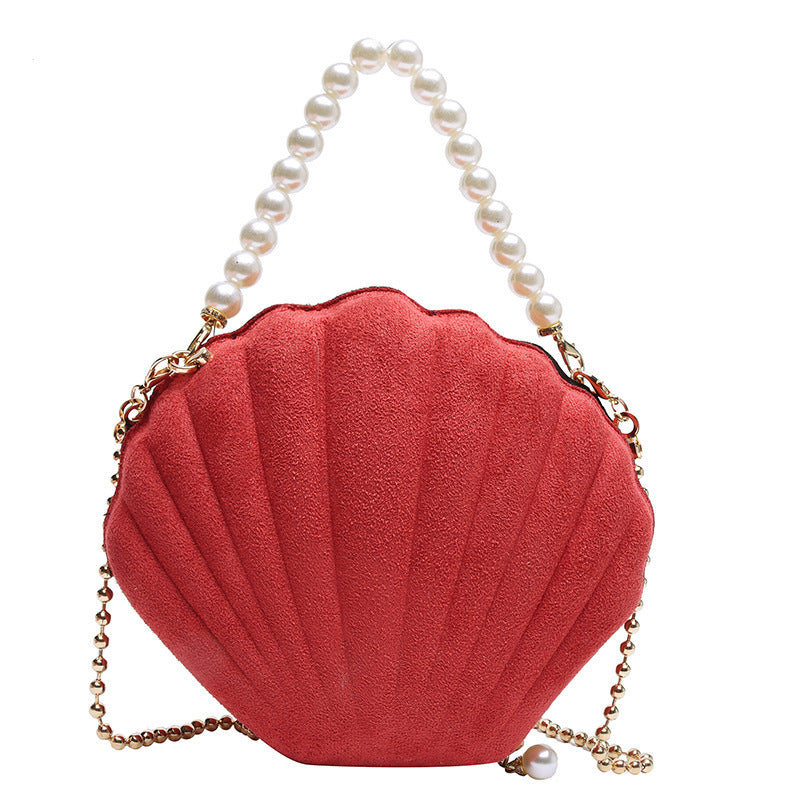 Stylish Women's PU Pearl Shell Single Shoulder Bag with Zipper