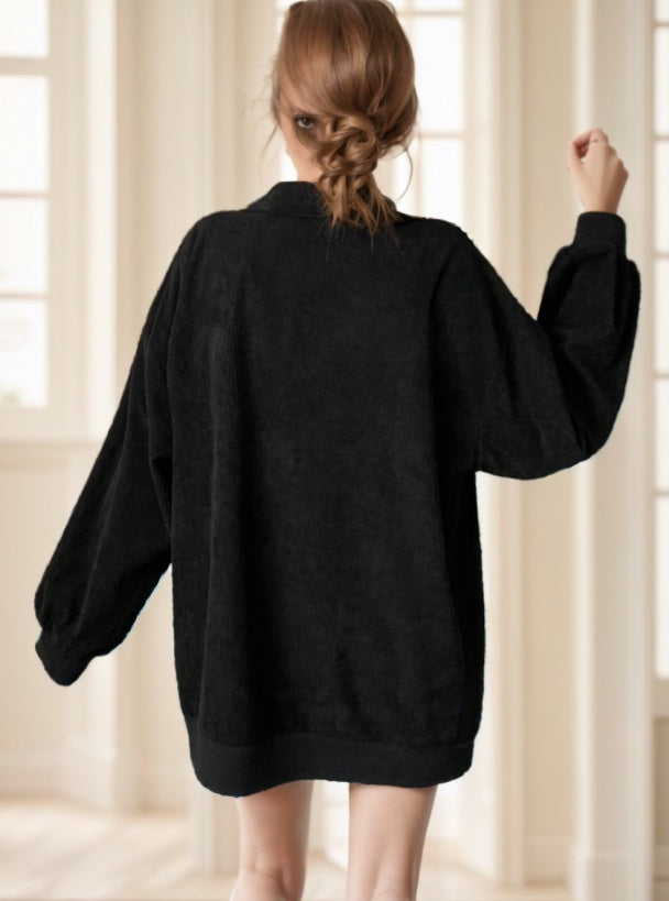 Women’s Casual Leopard Print Zip-Up Long Sleeve Sweatshirt