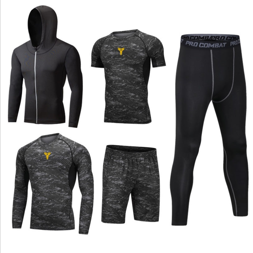 Ensemble Sport Homme Séchage Rapide à Capuche Manches Longues Pantalon Neuf Points Fitness Course à Pied