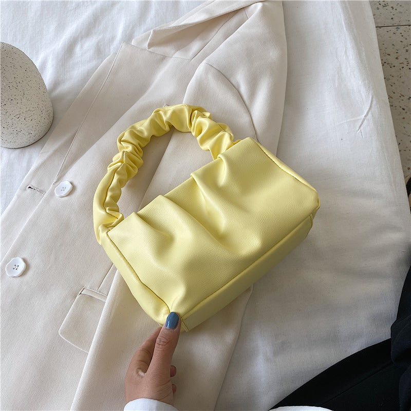 PU Underarm Shoulder Bag Handbag with Zipper 21cm