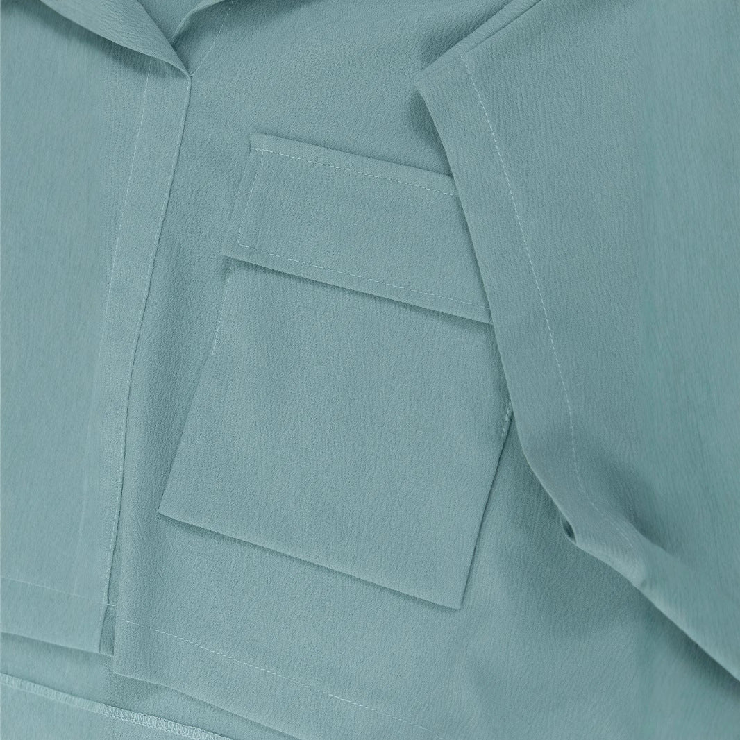 Ensemble deux pièces taille haute style western en vert paon, bleu marine et noir
