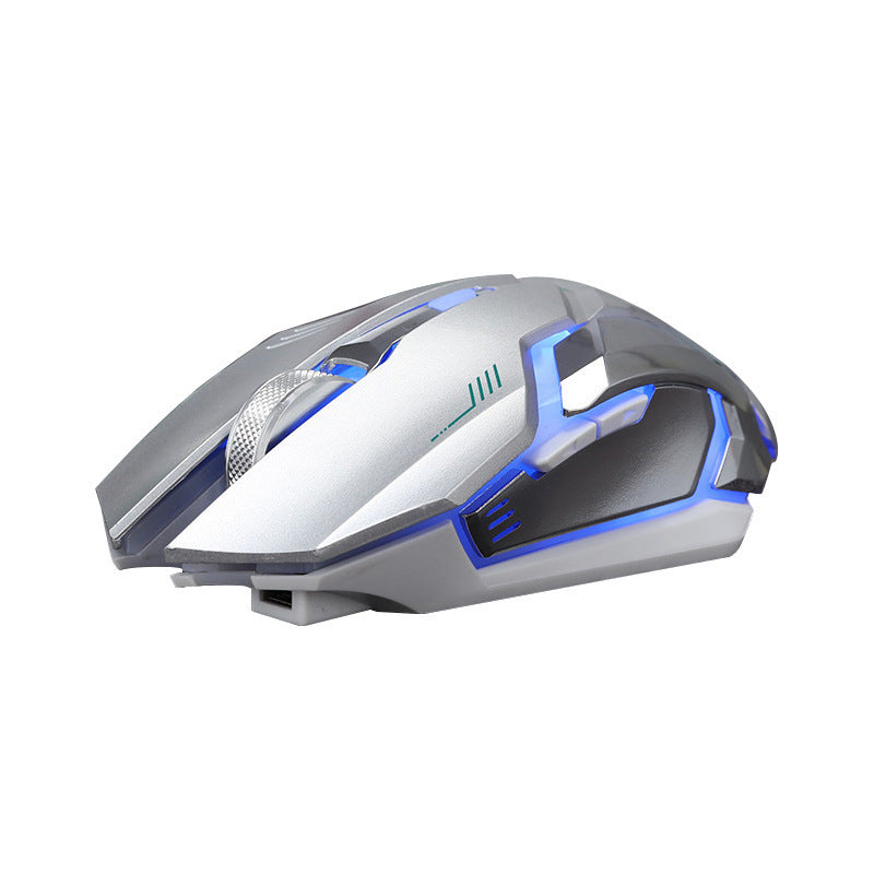 Souris sans fil rechargeable silencieuse lumineuse pour ordinateur portable et de bureau, et pour le jeu