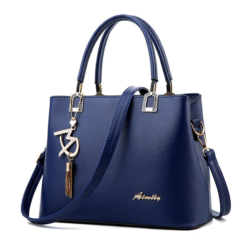 Fashion Women's PU Leather Messenger Shoulder Handbag with Zipper