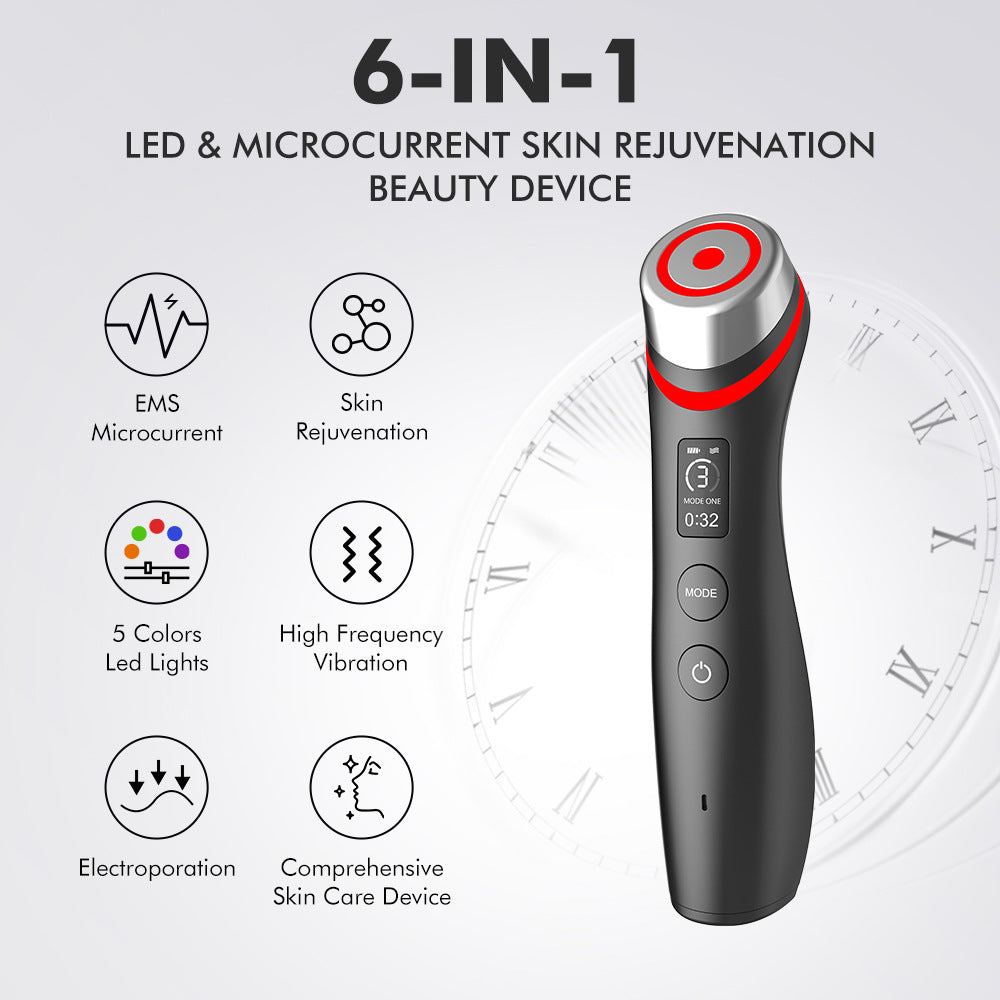 Masseur vibrant à microcourant USB avec luminothérapie noir
