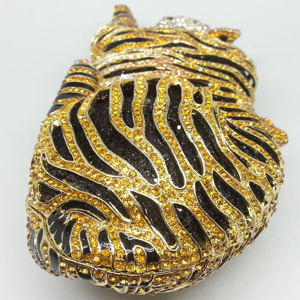 Tiger Rhinestone Evening Clutch Banquet  Party Bag