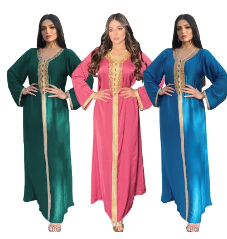 Robe en dentelle à ruban Hot Diamond pour femme en vert, rose et bleu