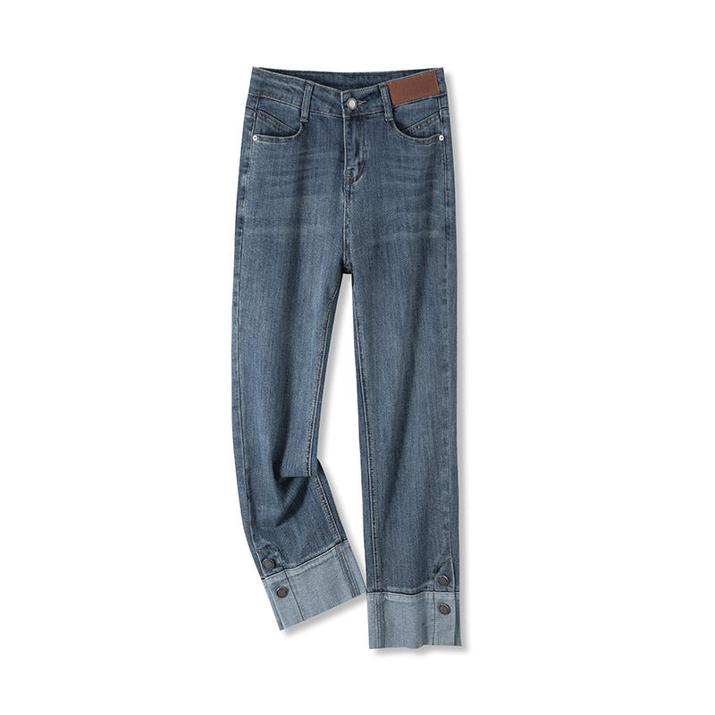 Women's Ankle-Length Straight-Leg Denim Pants