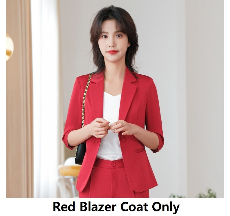 Women's Solid Color  Waist Sleeved Suit Jacket
