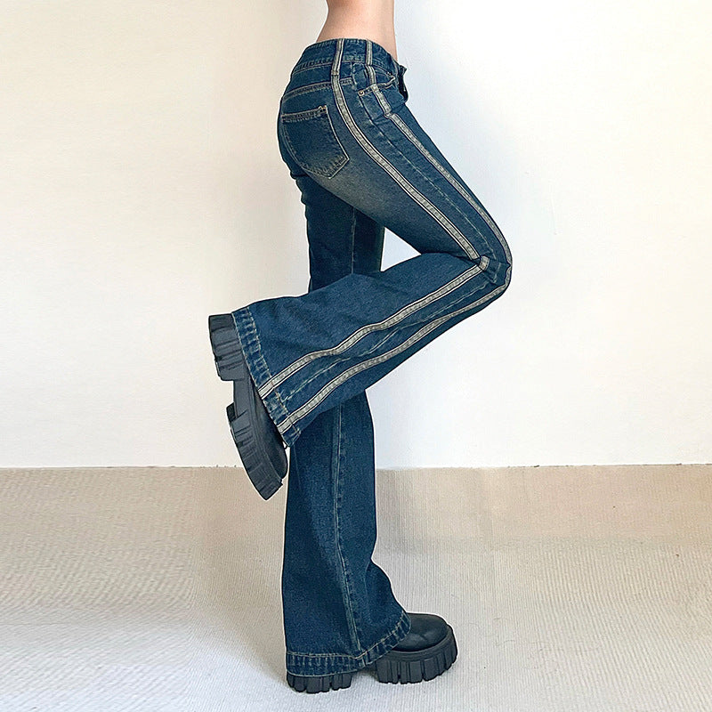 Salopette en jean bleue taille basse Spice Girls