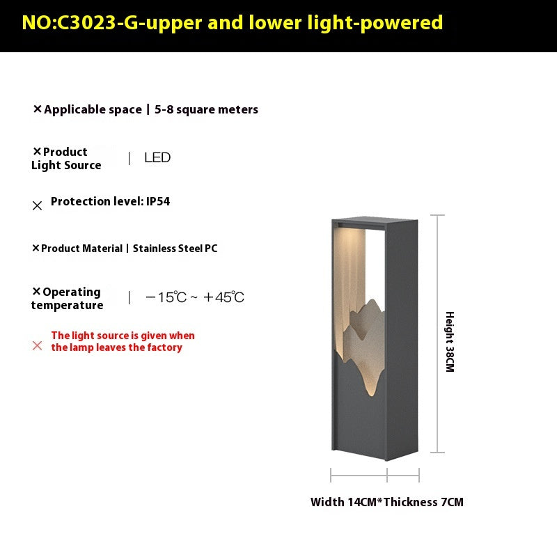 Chinese Style Outdoor Solar Yard Lamp Stainless Steel IP65