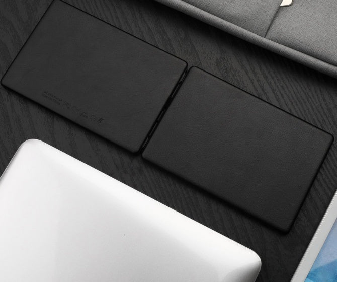 Leather Surface Wireless Mini Bluetooth Folding Keyboard for Laptop Tablet Phone