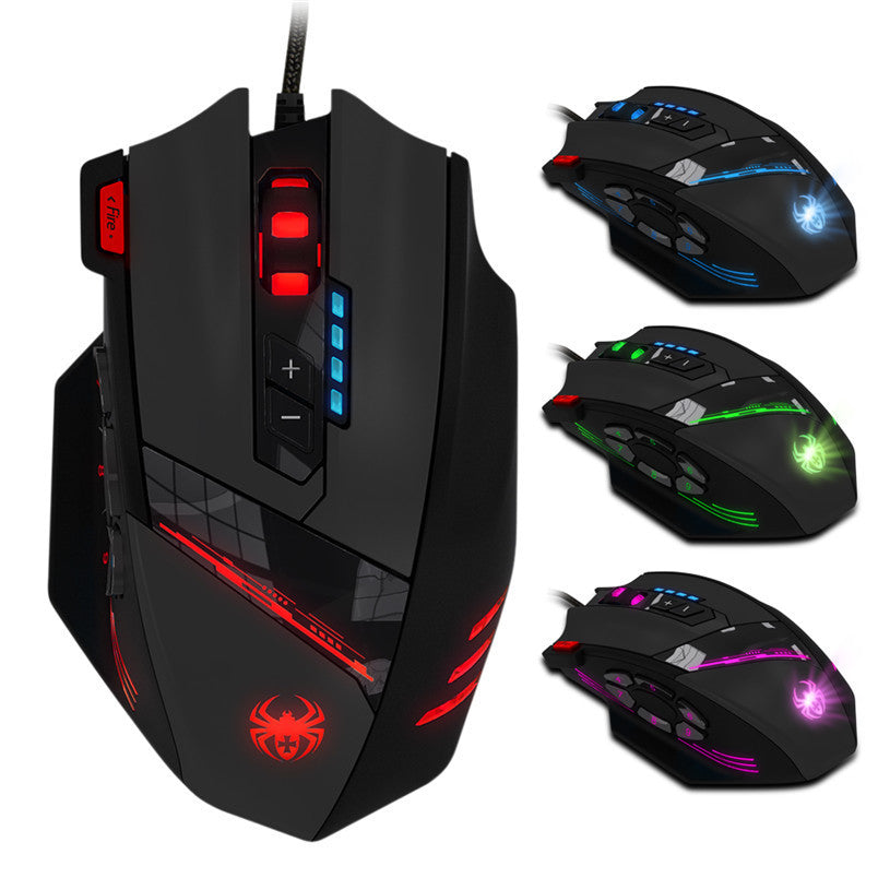Souris de jeu programmable Zelotes C-12 avec 12 boutons et DPI réglable