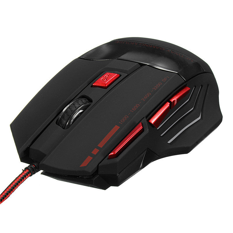 7-Color Wired Gaming Mouse with 7 Buttons and Adjustable DPI