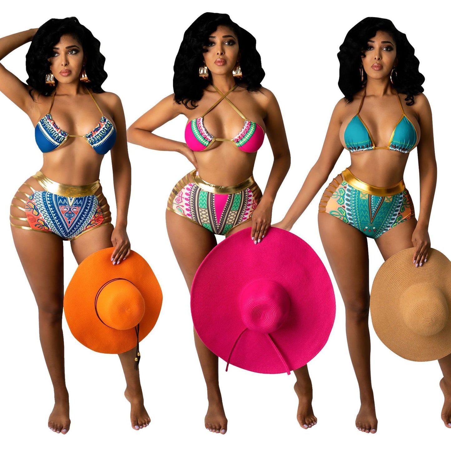 Bikini Digital Print Swimsuit  Split Swimsuit