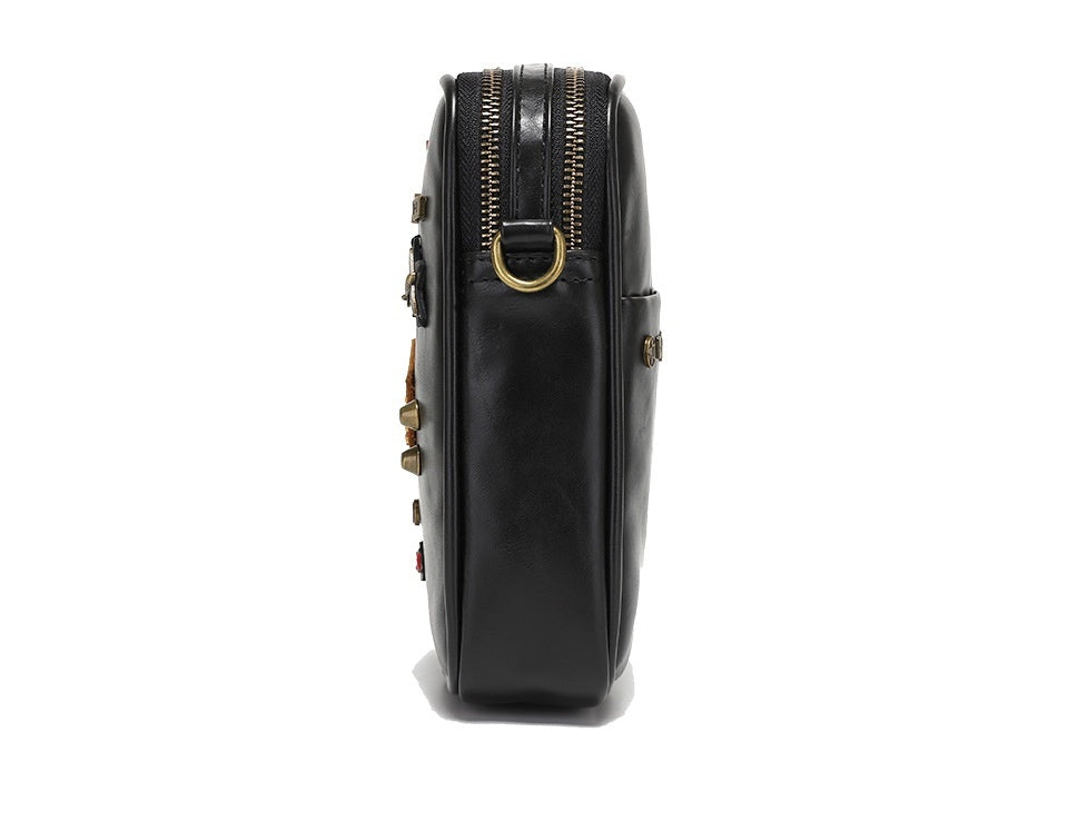 Men's Street Fashion PU Leather Crossbody Phone Bag in Black & Coffee
