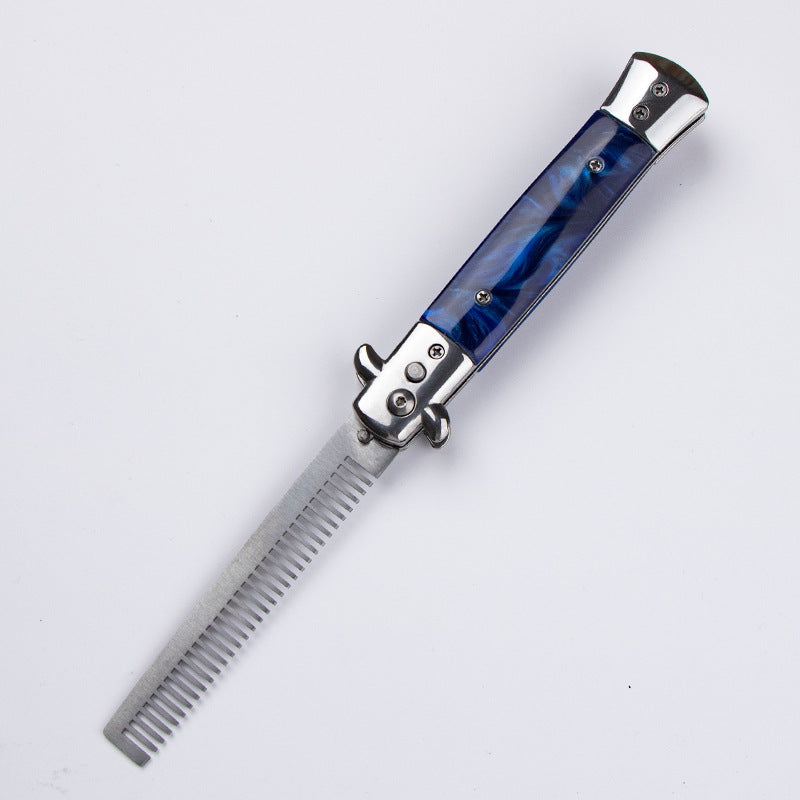 Stainless Steel Folding Comb Portable Automatic Spring