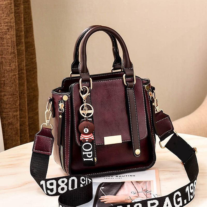 Shoulder messenger solid color trendy fashion ladies bag