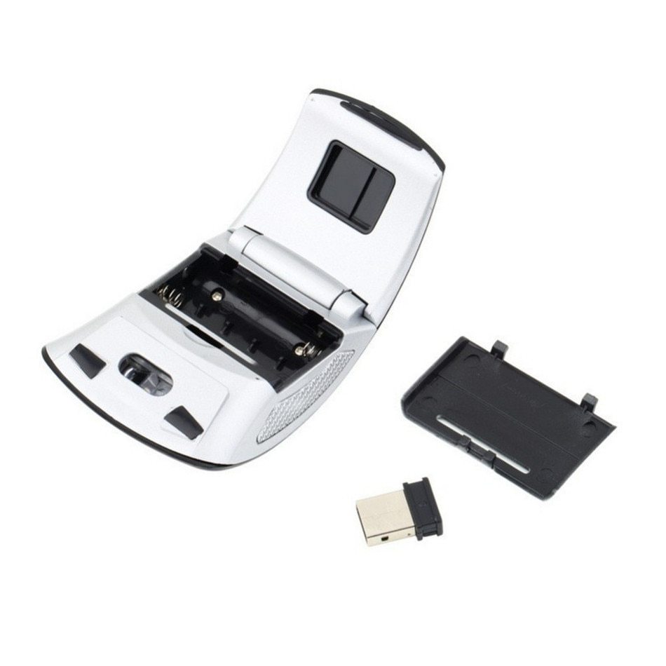 Souris sans fil pliable 2,4G avec 1600 DPI et portée de 10 m