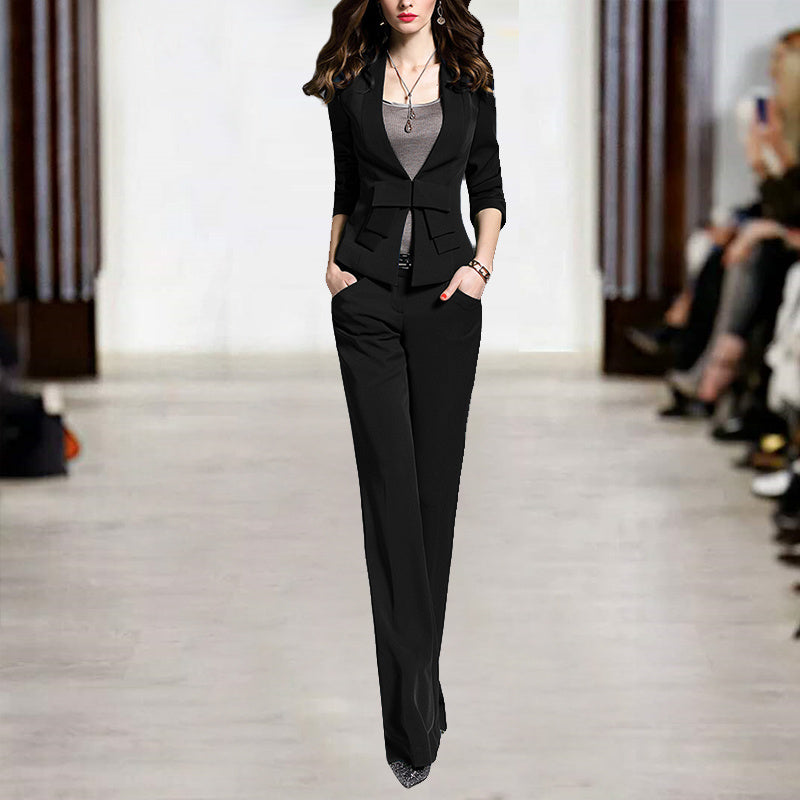 Women's Slim Fit Suit with Coat and Pants - New Fashion Temperament