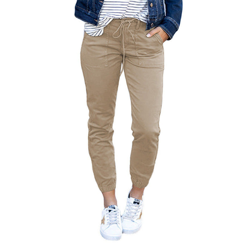 Women's Slim-Fit Cropped Pocket Pants in Gray, Green, Black & Khaki