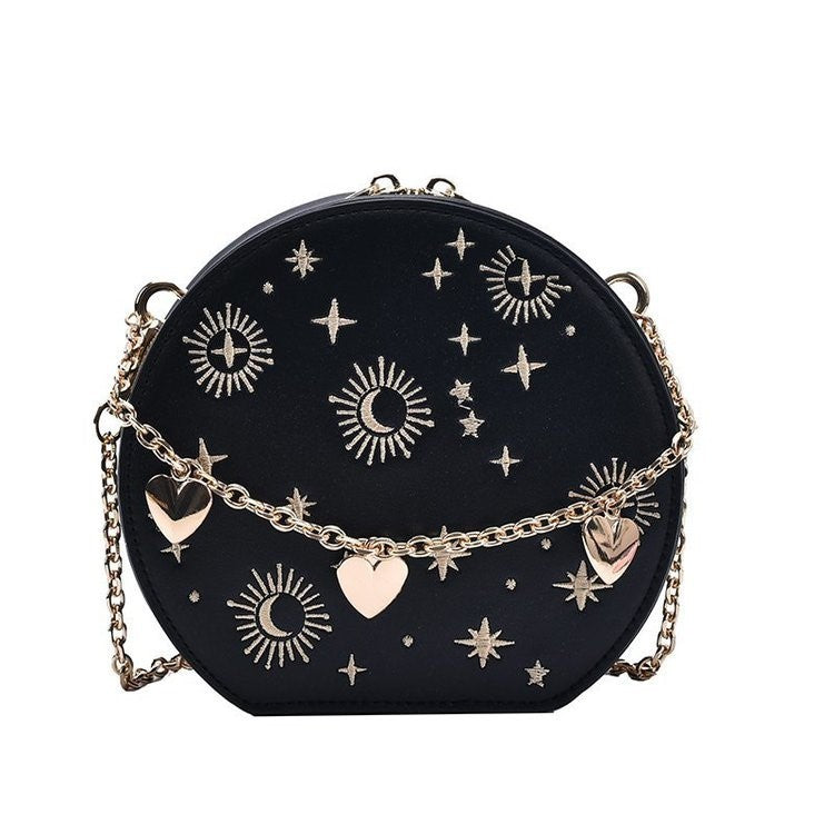 Sac bandoulière messager vintage brodé pour femme