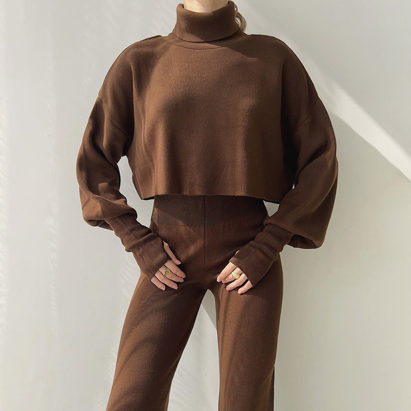 Haut ample à col roulé et manches longues pour femme, collection automne-hiver européenne et américaine