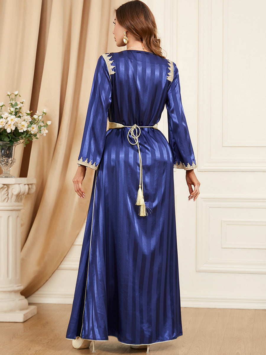 Satin Two-Piece Evening Dress for Arabian Women in Multiple Sizes and Colors
