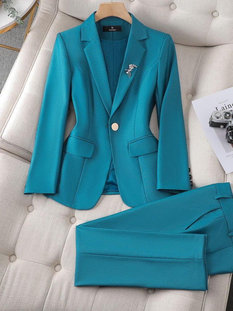 Women's Business Suit Casual Work Clothes Slim Fit Polyester