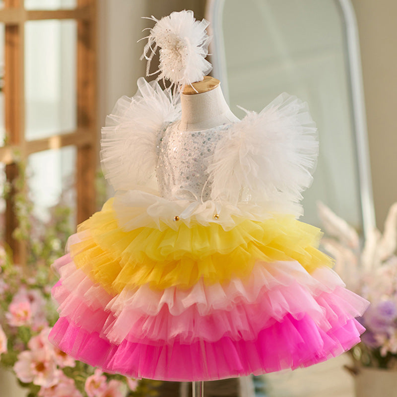 Elf Girl's Sequined Princess Dress for Kids