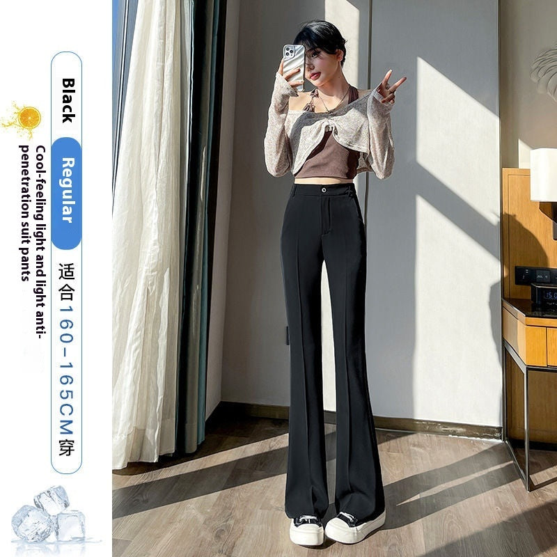 High Waist Drooping Slimming Casual Suit Bootcut Trousers