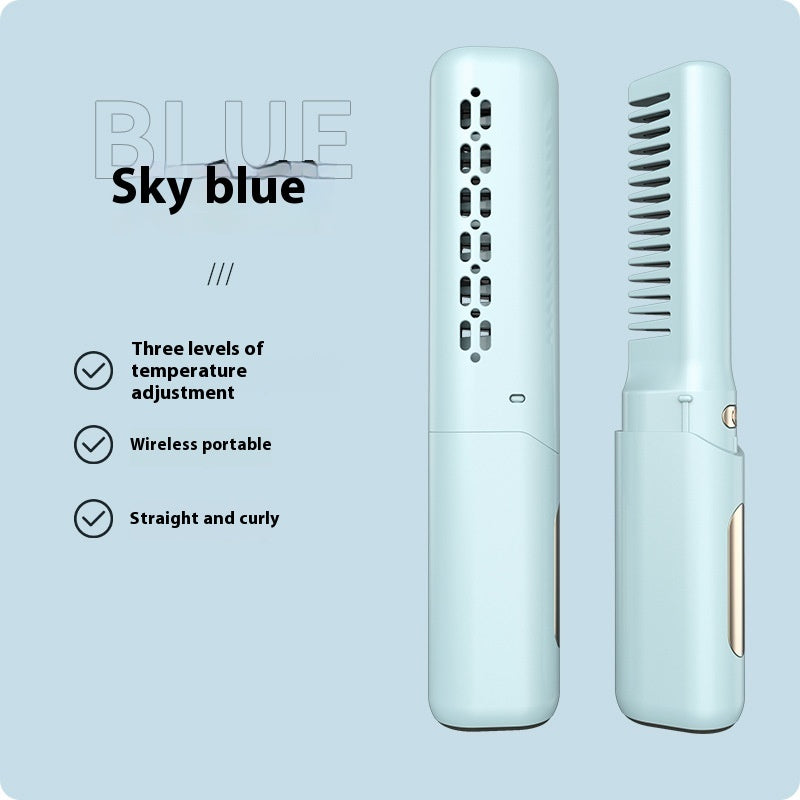 Mini Peigne Lissant Chauffant avec Ions Négatifs Soin Capillaire Doux Massant