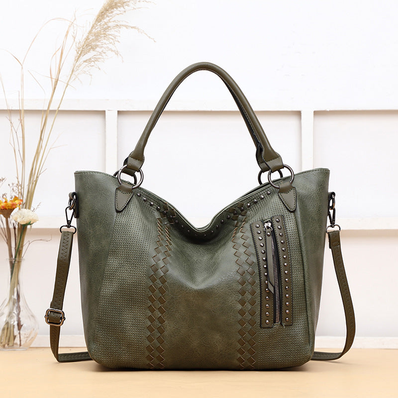 Ladies Trendy Large PU One Shoulder Crossbody Tote Bag