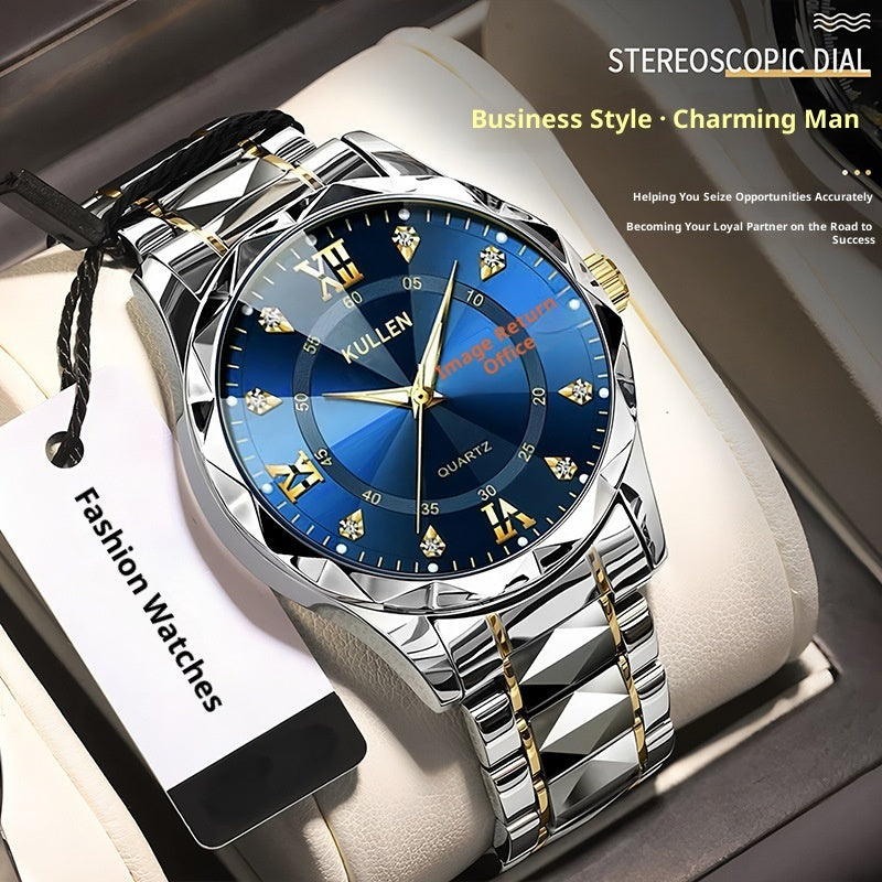 Business Advanced Waterproof Luminous Quartz Watch 42mm Dial