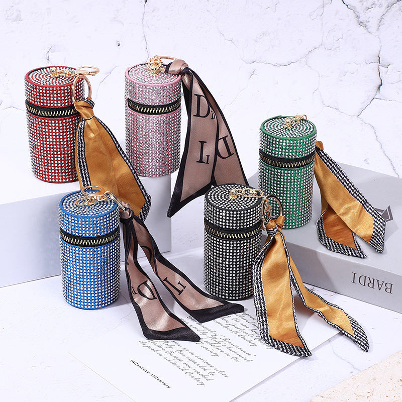 Silk Scarf Mini Keychain Storage 9.7x5cm