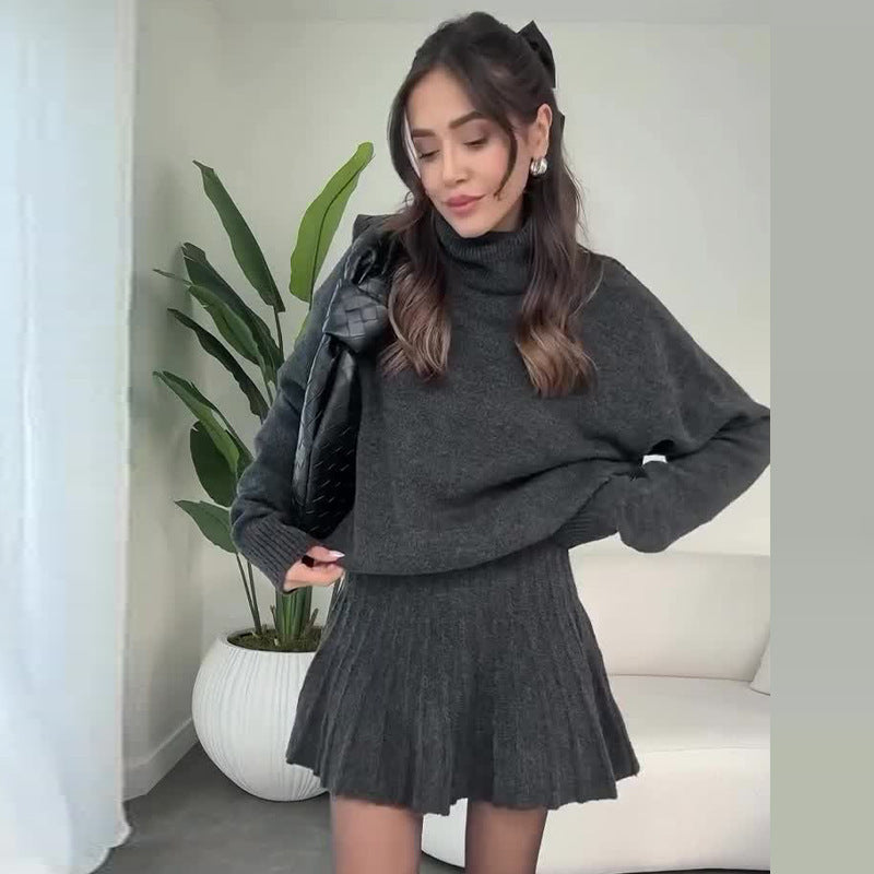 Ensemble deux pièces pour femme : pull et jupe courte, taille mi-haute, XS-XXXL