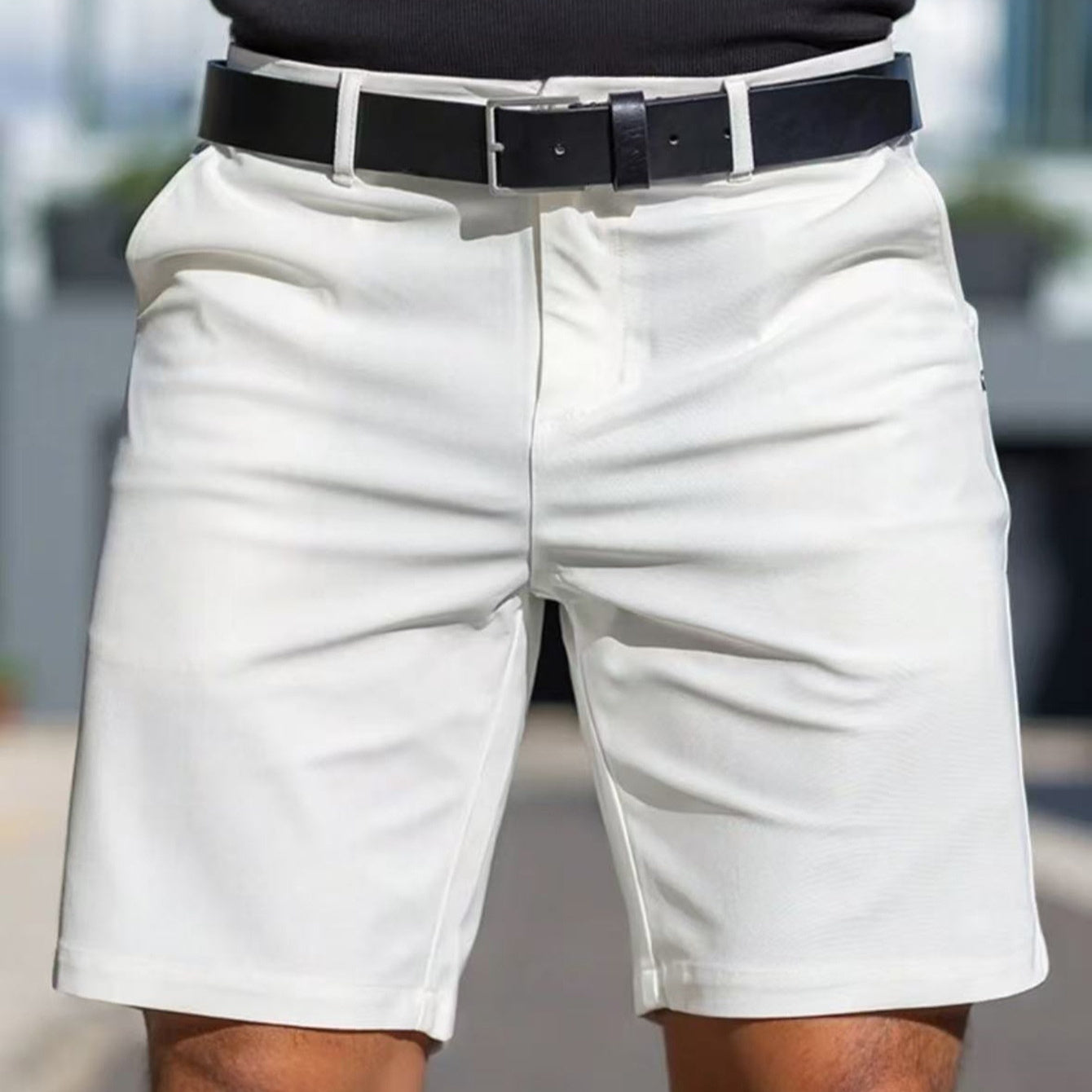 Shorts courts de sport et business de couleur unie pour hommes