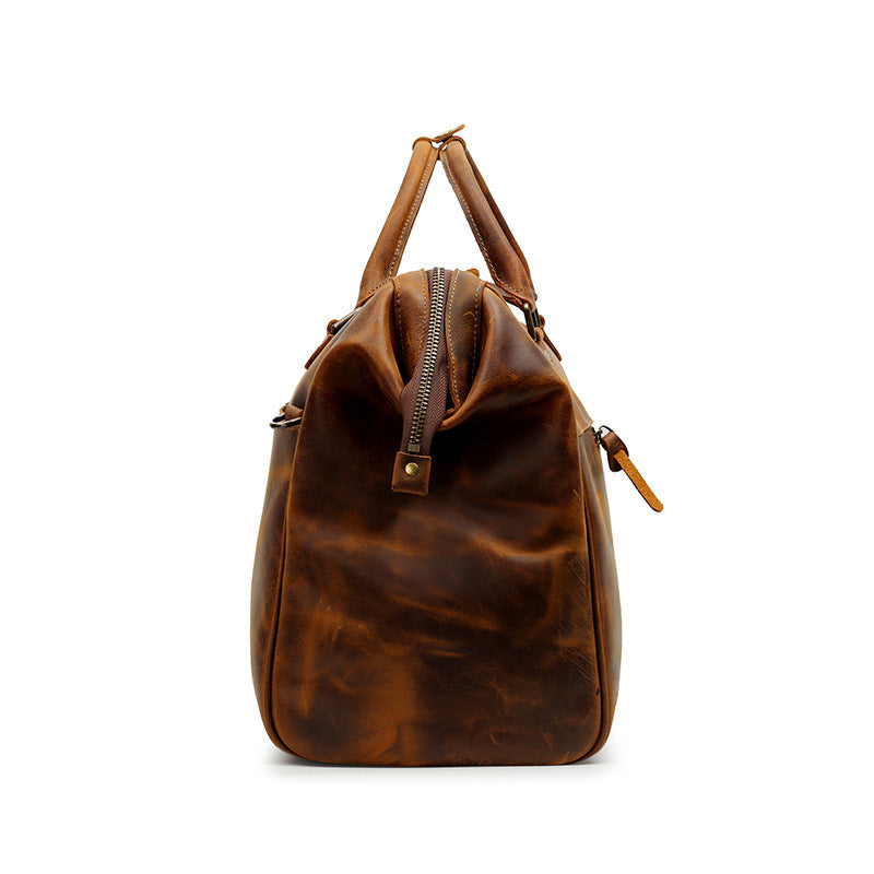 Men's Large Capacity Genuine Leather Travel Bag Cowhide Waterproof