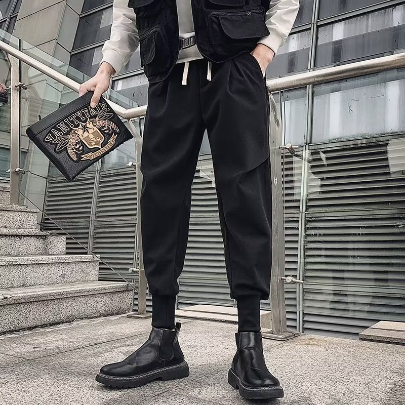 Pantalon Sarouel Homme Coupe Ample Coton Jambe Droite Grande Taille