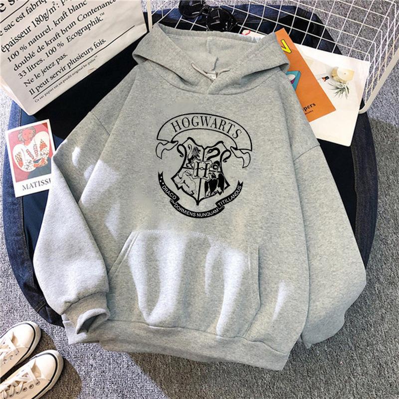 Autumn Winter Casual Loose-Fit Printed Hoodie Sweater