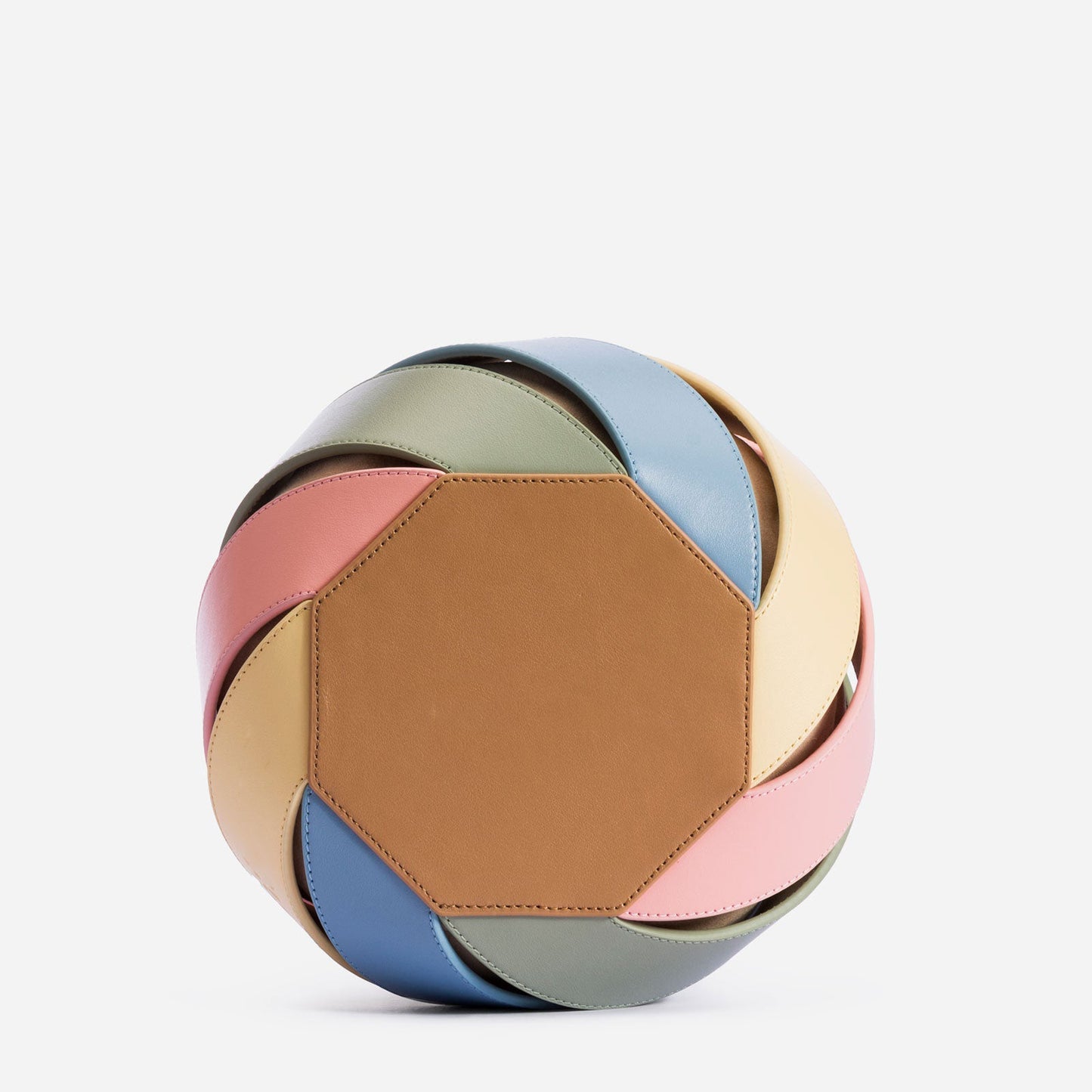 Cylindrical Contrast Color Portable Diamond Bucket Bag