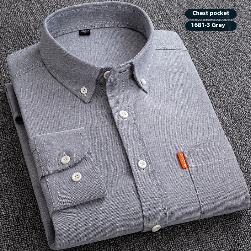 Pure Cotton Washed Oxford Slim Fit Men’s Shirt Long Sleeve