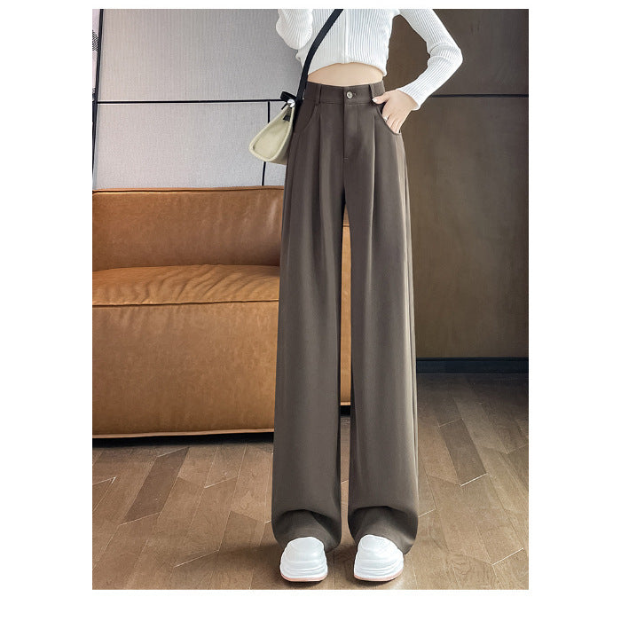 High Waist Straight Leg Suit Pants for Women
