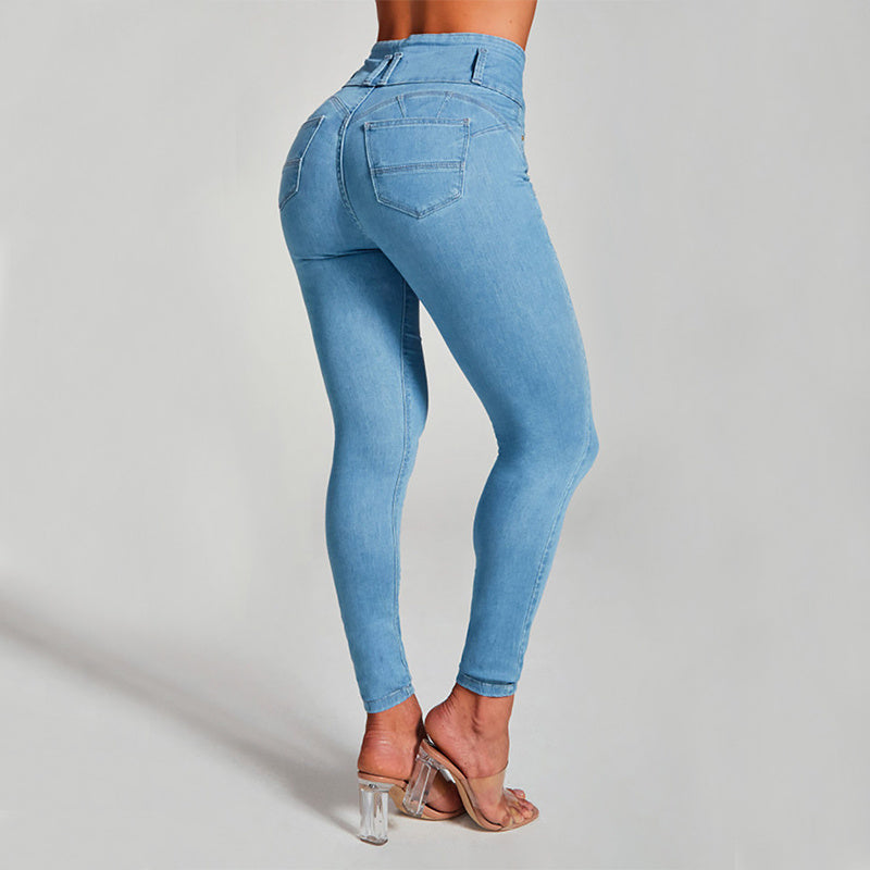 Jean Skinny Taille Haute Femme – Extensible, Sculptant et Rehausse Fesses