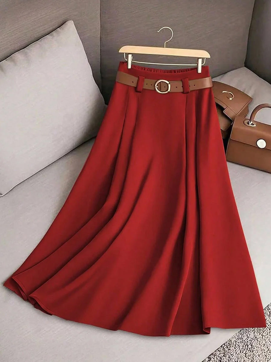 Women's Casual Pleated Skirt in Multiple Colors, Sizes S-XL