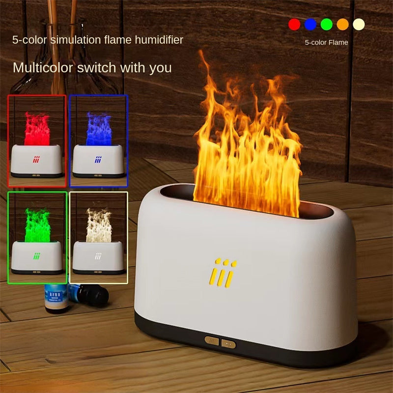 Flame Aroma Diffuser Ultrasonic Cool Mist Humidifier LED Essential Oil Lamp