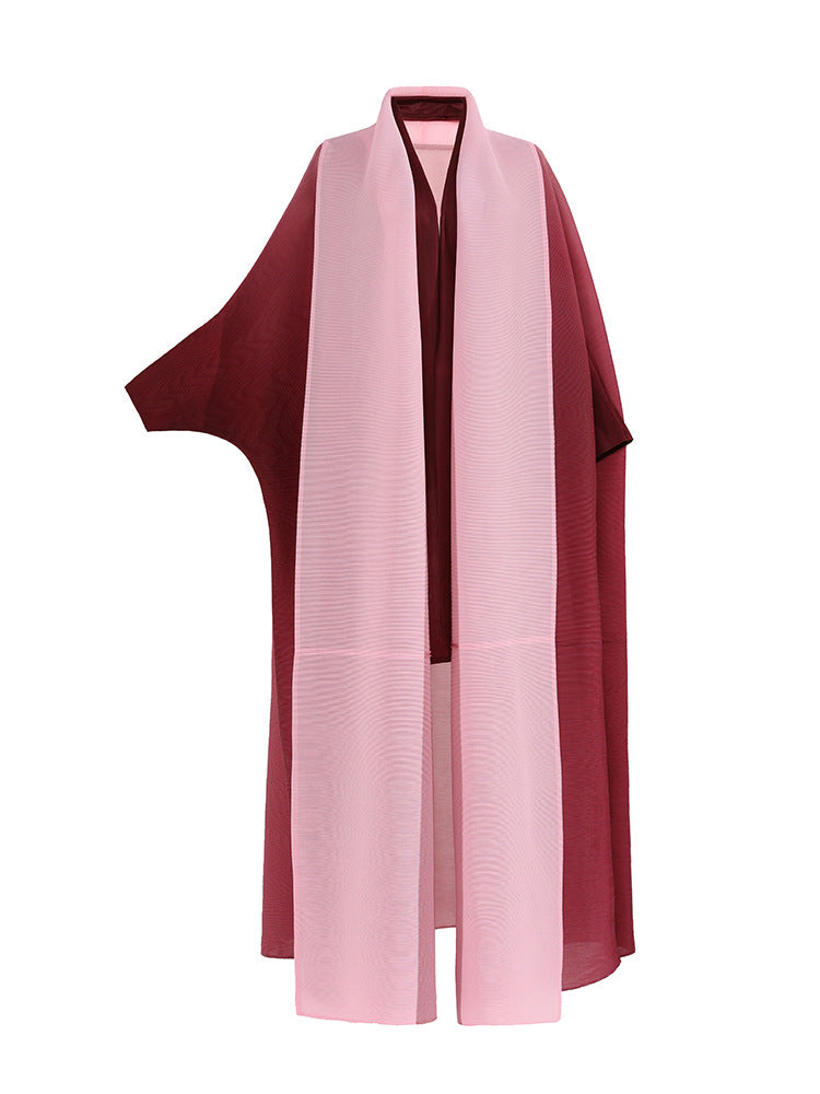 معطف ترنش مطوي للنساء العربيات، خريفي جديد، لون متدرج، فضفاض