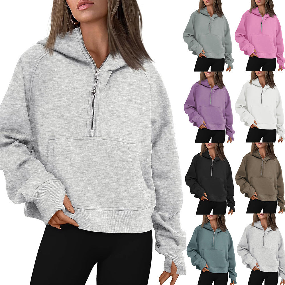 Fall Winter Thick Hooded Zipper Sweater