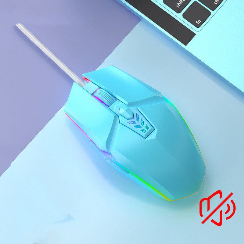 Luminous Mute Wired USB Mouse for Office and Computer