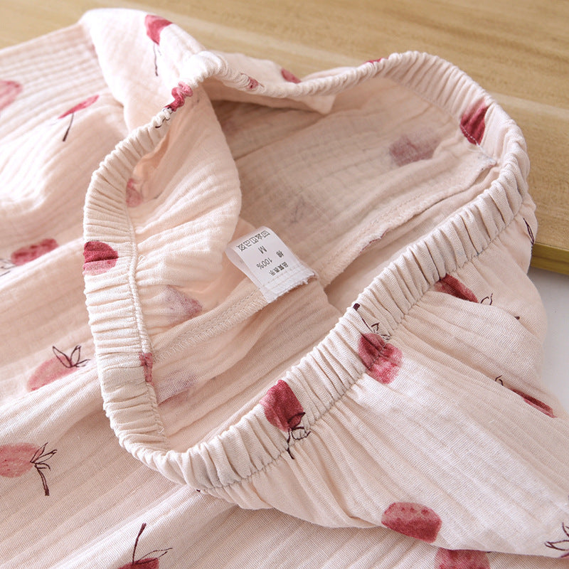 Women's Fashion Cotton Autumn Double-layer Gauze Home Wear Suit